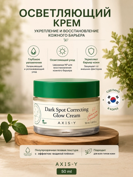 AXIS-Y Dark Spot Correcting Glow Cream, крем для лица, 50 мл - 