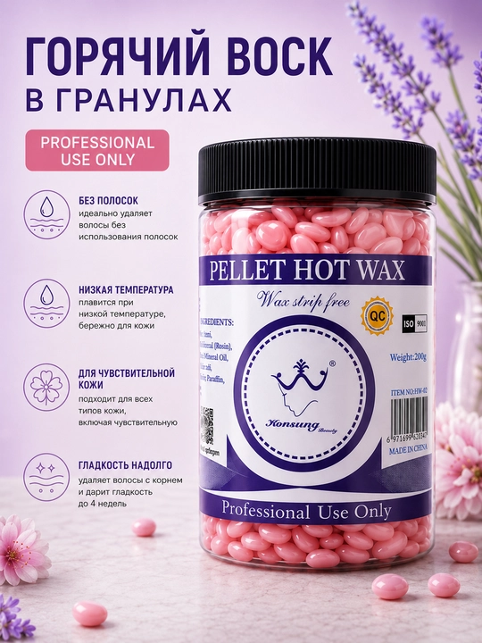 Konsung Beauty Hot Wax Depilyatsiya uchun plyonkali donador mum