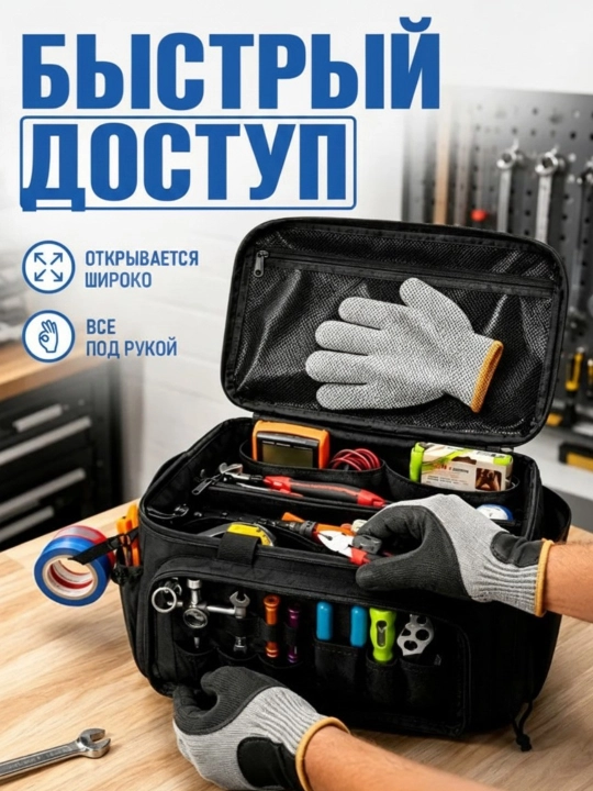 Сумка для инструментов, вместительная, прочная, непромокаемая
