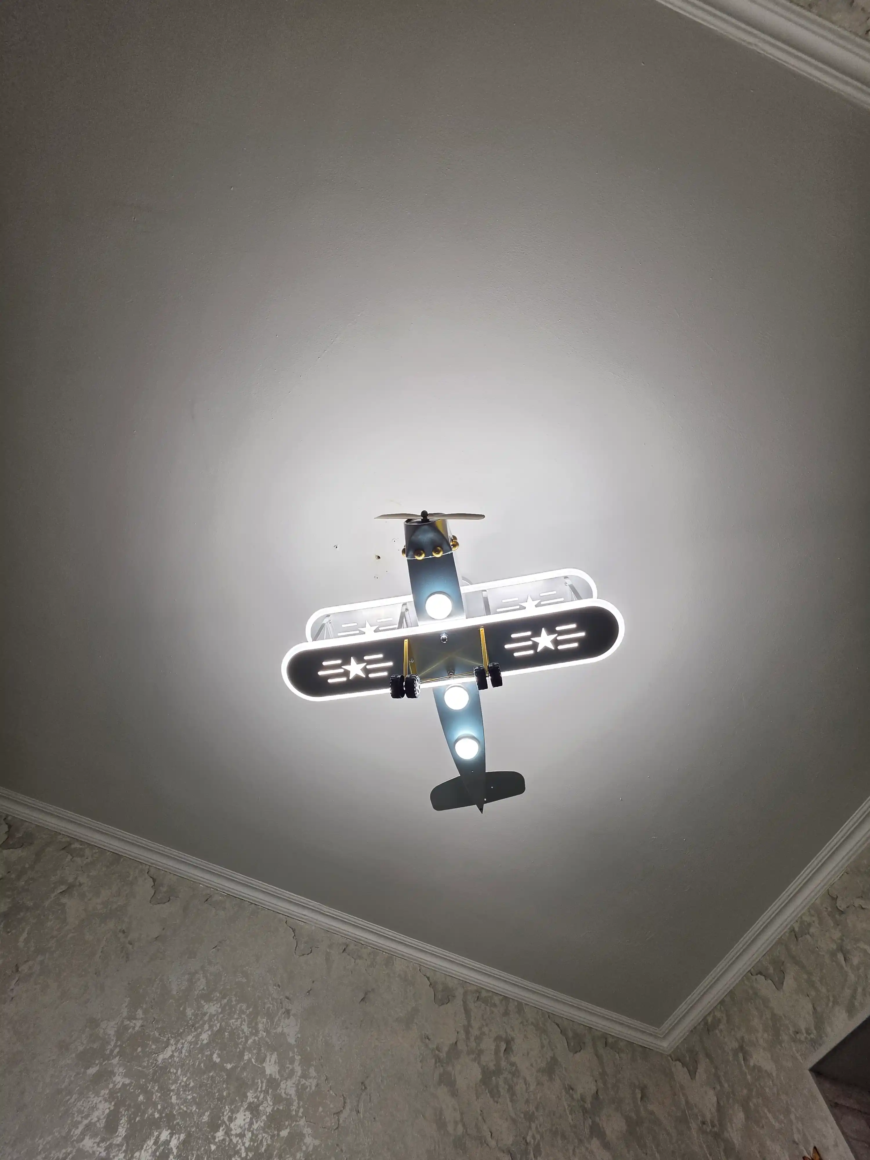 Bolalar samolyot lyustrasi, 15 m² gacha yoritish, 3 rejim