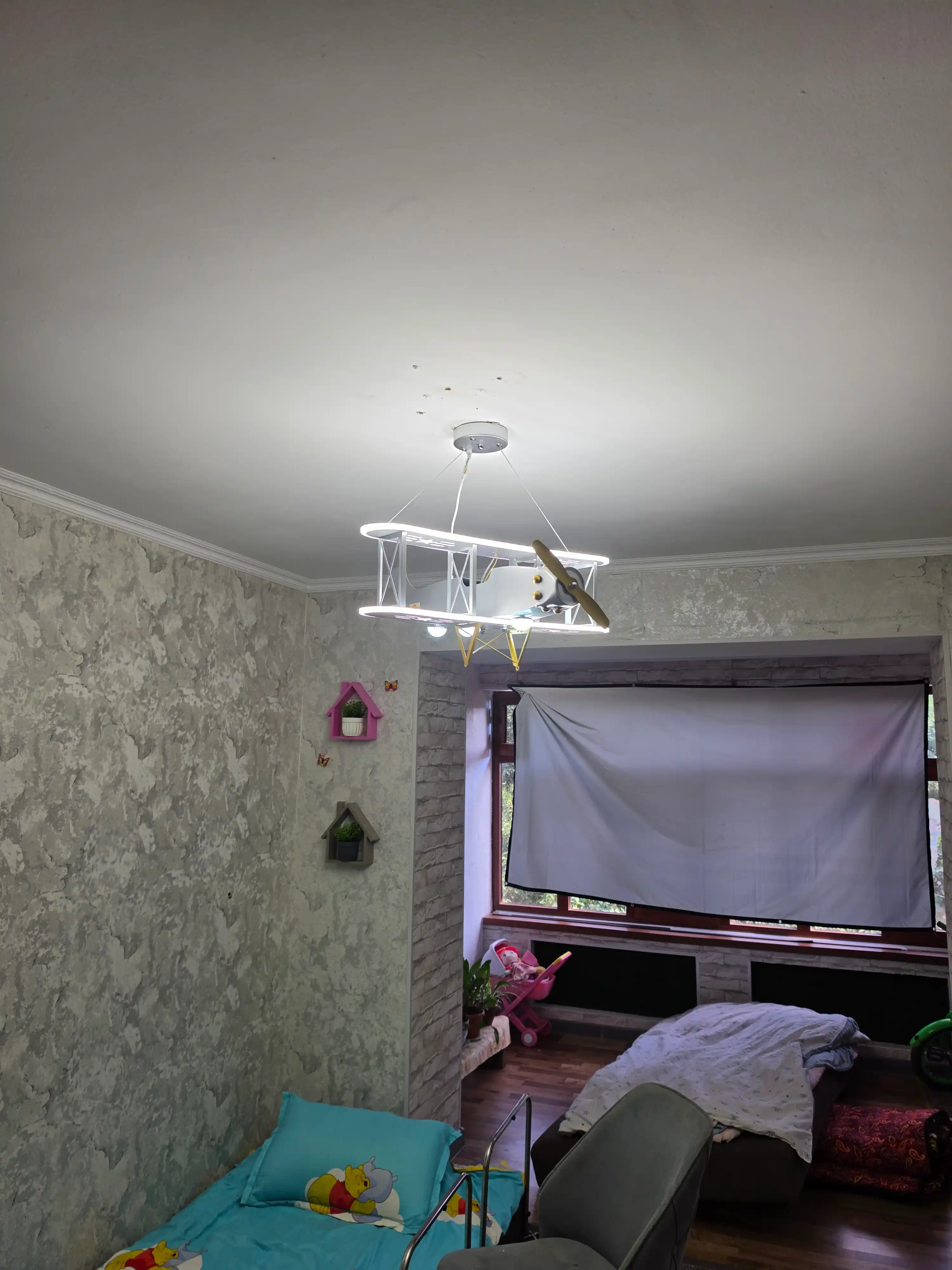 Bolalar samolyot lyustrasi, 15 m² gacha yoritish, 3 rejim