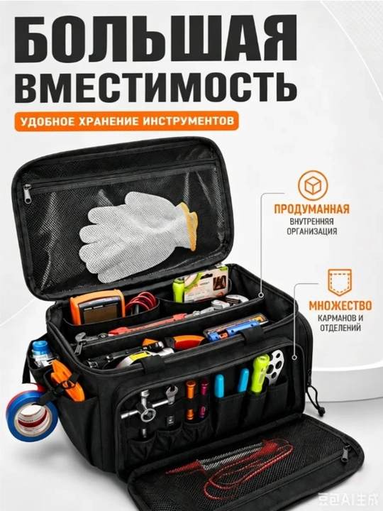 Сумка для инструментов, вместительная, прочная, непромокаемая
