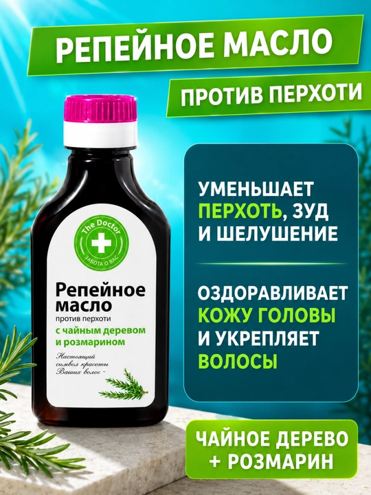 Domashniy Doktor soch parvarishi uchun repey yog‘i, 100 ml - 