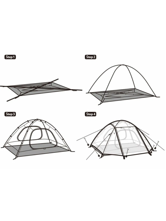 Naturehike Cloud-Creek 2 kishilik sayyohlik chodiri CNK2300ZP024, 3 faslli