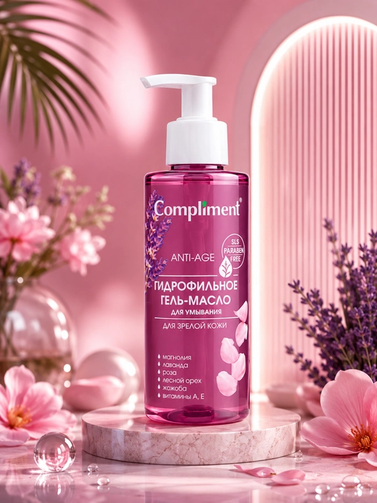 Compliment Anti-Age Гидрофильное гель-масло 150 мл – для очищения и увлажнения лица