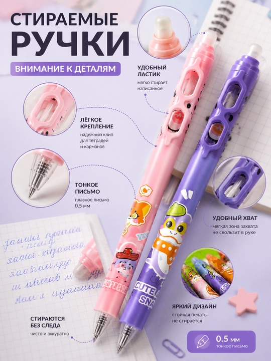 Ruchka o'chirg'ichlli Yoz-O'chir geliyli, ko'k siyoh