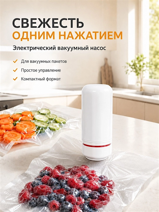 Vakuum nasosi, vakuum paketlari uchun, oziq-ovqatlar muzlatish va saqlash uchun