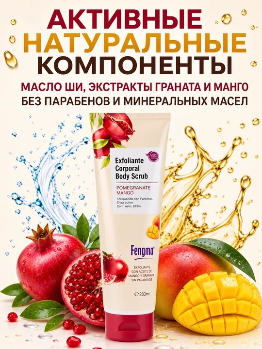 Скраб для тела, увлажняющий, Body scrub, пилинг для тела, 283 мл