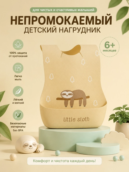 Водонепроницаемый, ультрамягкий детский нагрудник, нагрудник для кормления - 