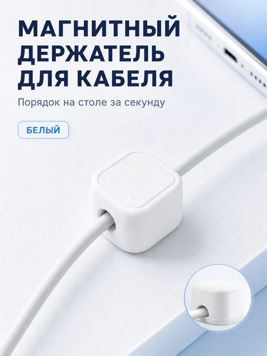 Магнитный держатель для кабеля, настольный органайзер и фиксатор провода, 5 шт