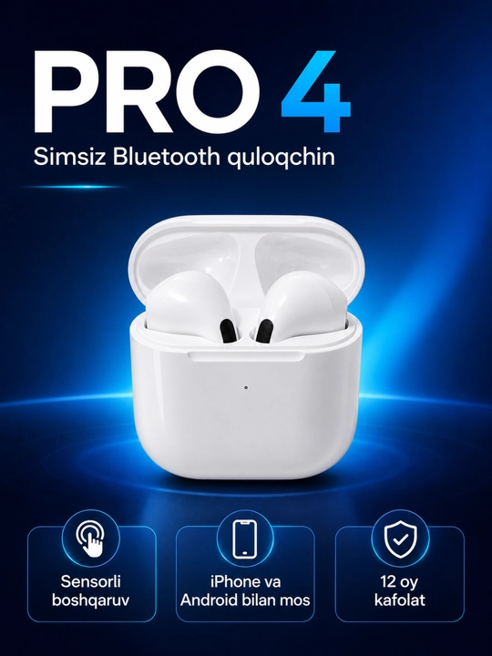 Беспроводные наушники Pro 4, Bluetooth, сенсорное управление, для iPhone и Android - 