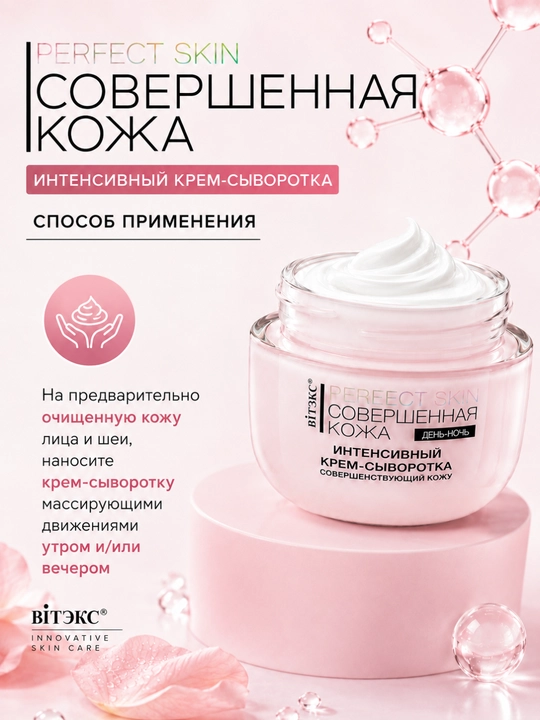 Yuz kremi-zardobi Vitex PERFECT SKIN, mukammal, teriga intensiv, kun-tun, 45 ml