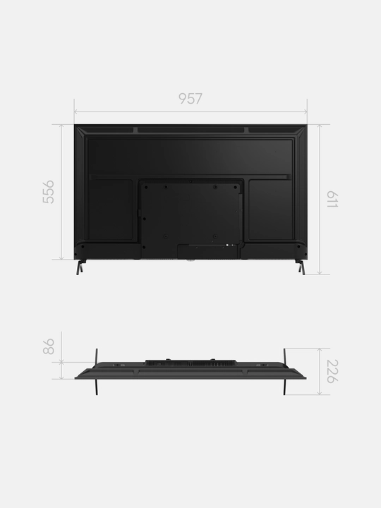 43” Tuvio 4K ULTRA HD DLED Frameless televizor, Google TV, TD43UFBCV5, qora