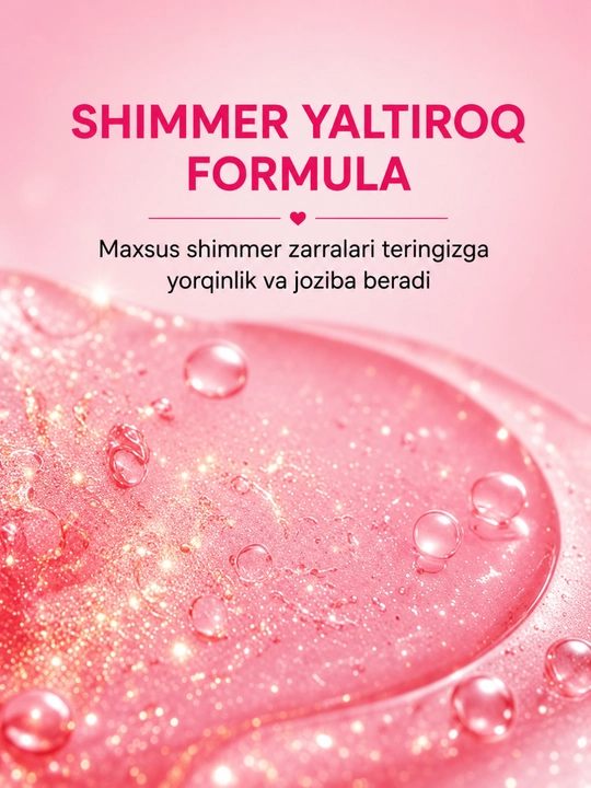 Body Glow Pink Blossom Shimmer гель для душа, с цветочным ароматом для сияния тела