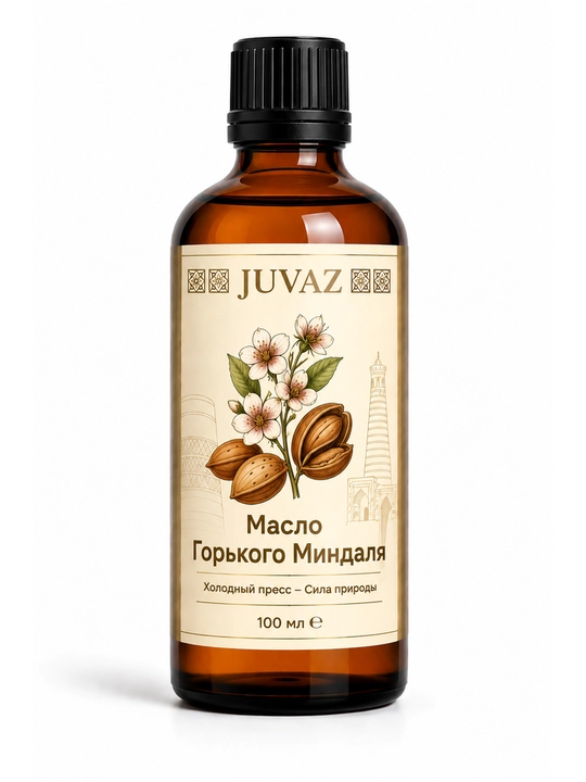 JUVAZ achchiq bodom yog‘i, 100% tabiiy, teri va soch parvarishi uchun, 100 ml