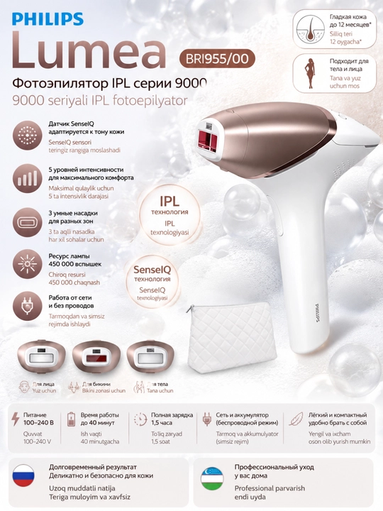 Фотоэпилятор Philips Lumea BRI955/00 IPL Series 9000 - 
