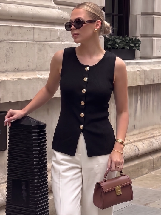 Ayollar uchun trikotaj kofta jilet ELLY FASHION - 