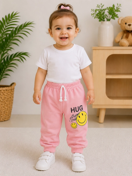 Bolalar sport shimlari Smiley, paxtali jogger shim, 1-3 yosh o‘g‘il va qizlar uchun - 
