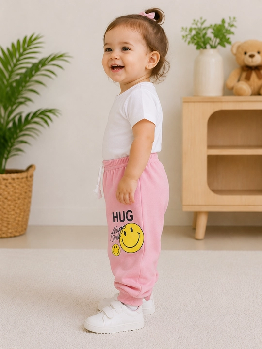 Bolalar sport shimlari Smiley, paxtali jogger shim, 1-3 yosh o‘g‘il va qizlar uchun