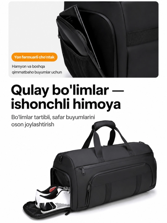 Katta sig‘imli sport va sayohat sumkasi