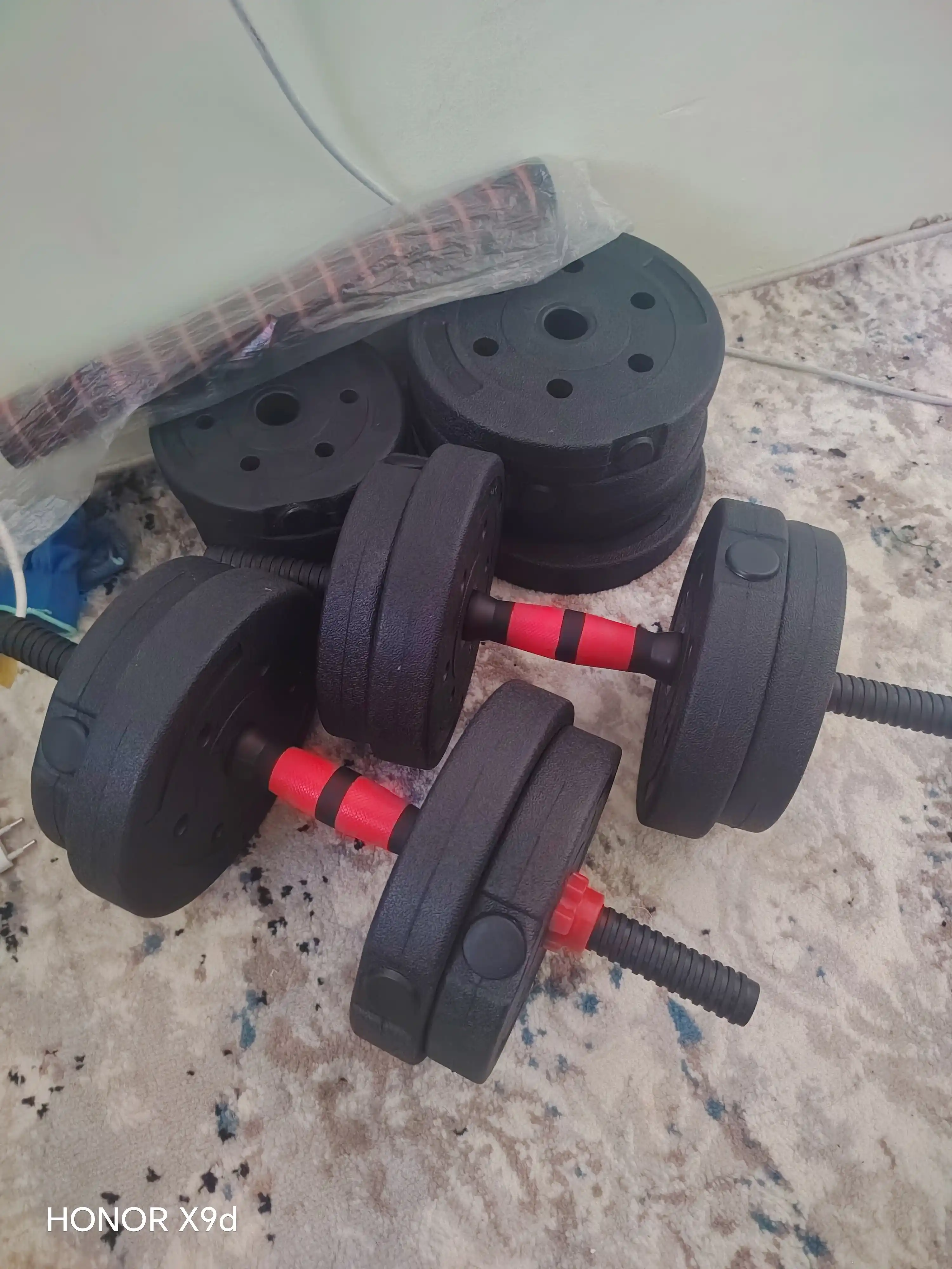 Набор гантелей и штанги, спорт, фитнес, тренажер, 2 в 1, 10-30 кг