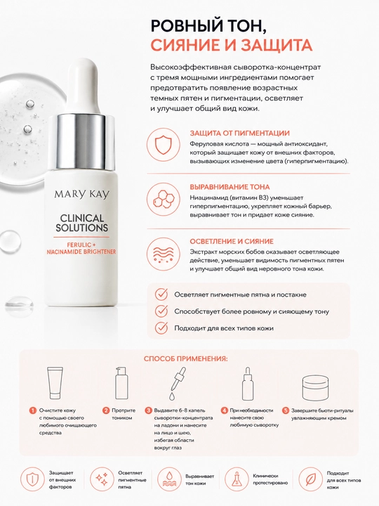 Сыворотка-концентрат Clinical Solutions™ «Феруловая кислота + Ниацинамид» - 