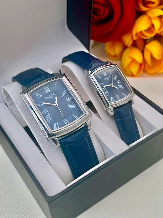 Парные часы TISSOT для мужчин и женщин, комплект с кожаным ремешком