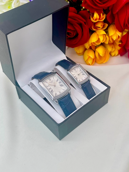 Парные часы TISSOT для мужчин и женщин, комплект с кожаным ремешком