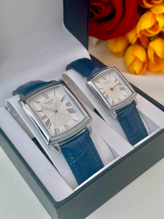 Парные часы TISSOT для мужчин и женщин, комплект с кожаным ремешком