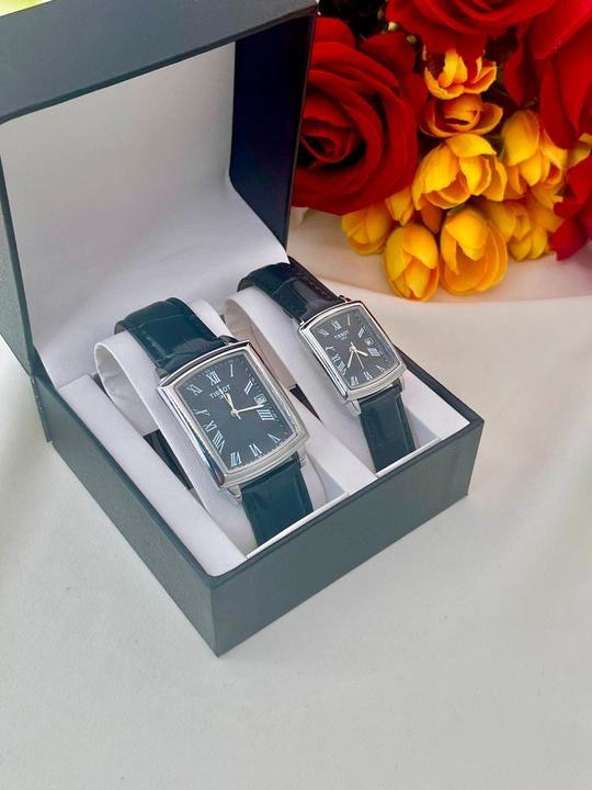 Парные часы TISSOT для мужчин и женщин, комплект с кожаным ремешком