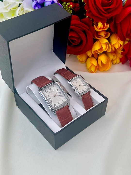 Парные часы TISSOT для мужчин и женщин, комплект с кожаным ремешком