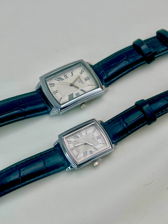 Парные часы TISSOT для мужчин и женщин, комплект с кожаным ремешком