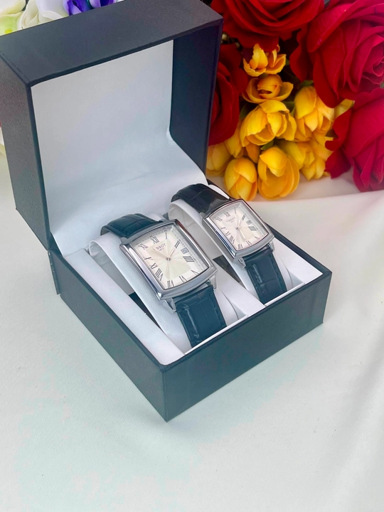Парные часы TISSOT для мужчин и женщин, комплект с кожаным ремешком