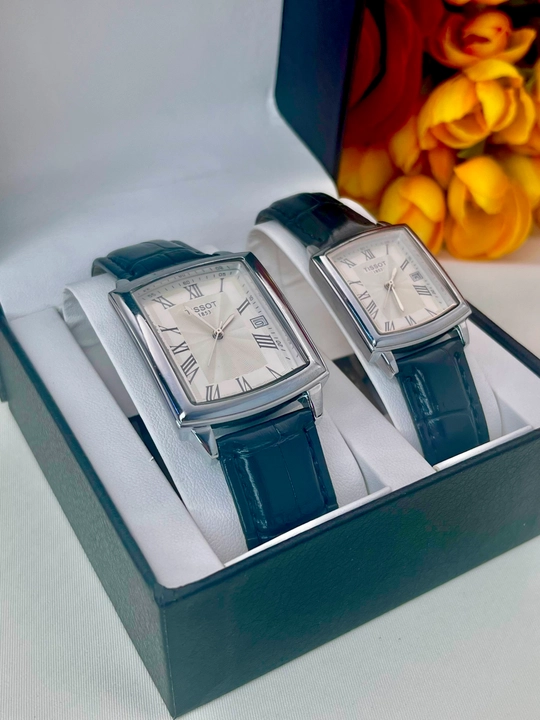 Парные часы TISSOT для мужчин и женщин, комплект с кожаным ремешком