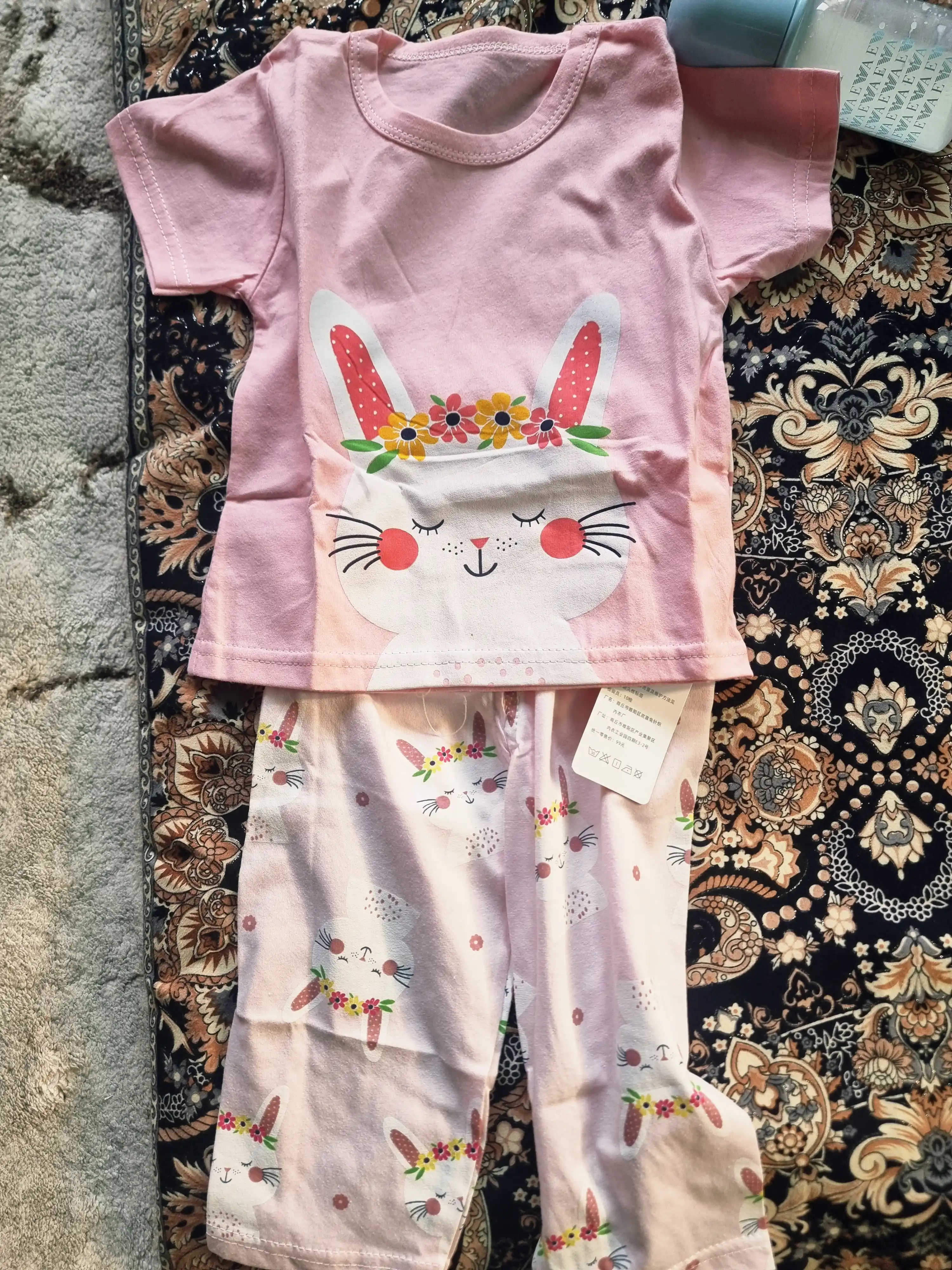 Bolalar uchun paxtali yumshoq pijama to‘plami futbolka va shimlar