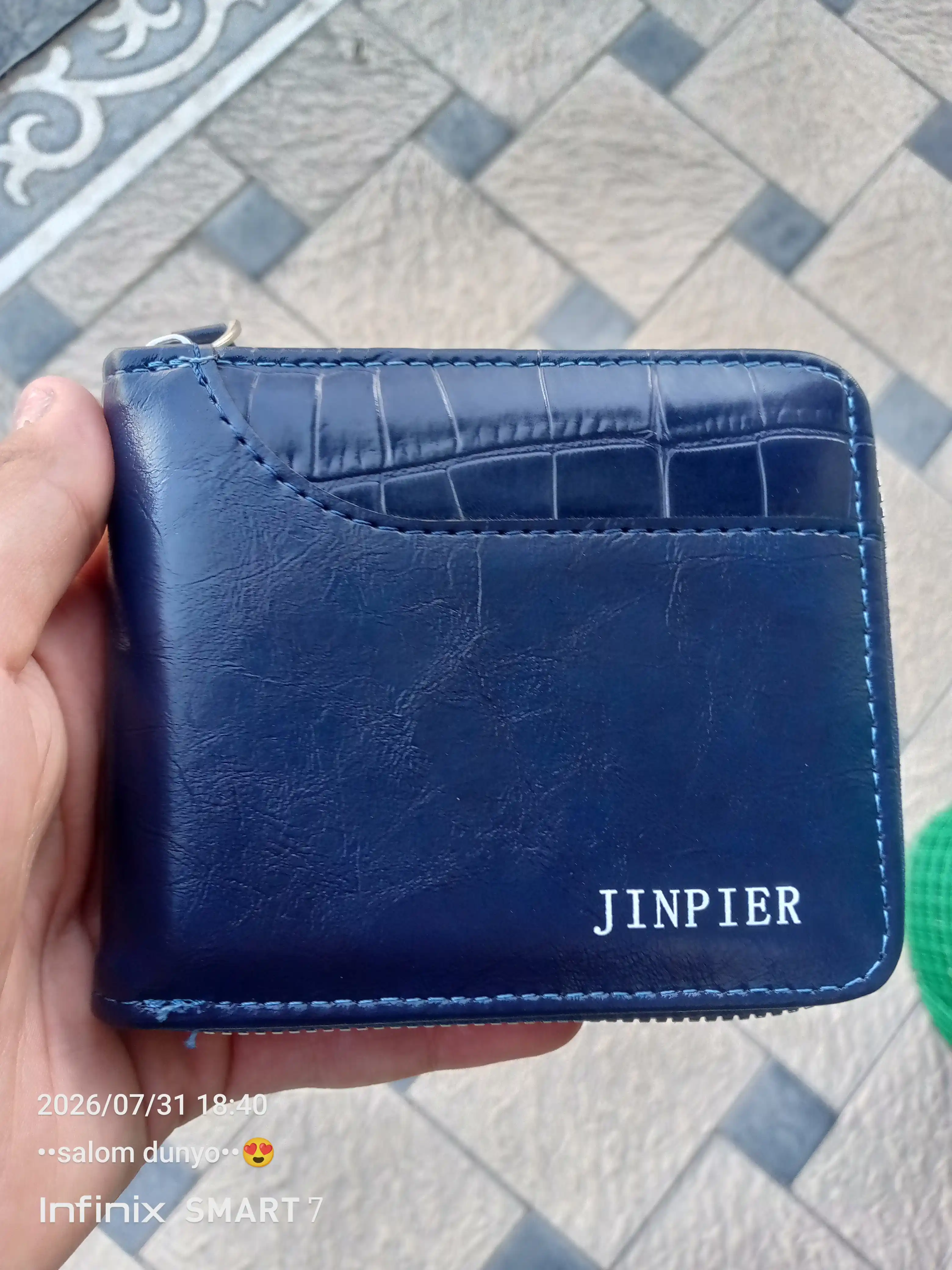 Erkaklar hamyoni, portmone, karta va pul uchun hamyon, eko charm, 12×10 sm