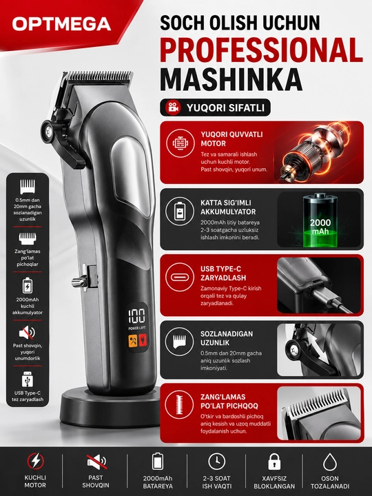 Trimmer, soch va soqol oladigan mashinka, vintage T9