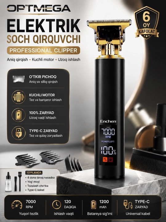 Trimmer, soch va soqol oladigan mashinka, vintage T9