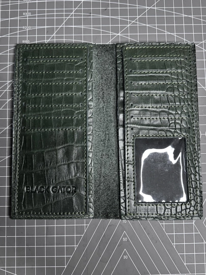 Portmone ayollar uchun tabiiy charmdan Black Gator