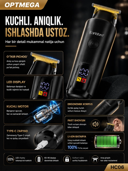 Trimmer, soch va soqol oladigan mashinka, vintage T9