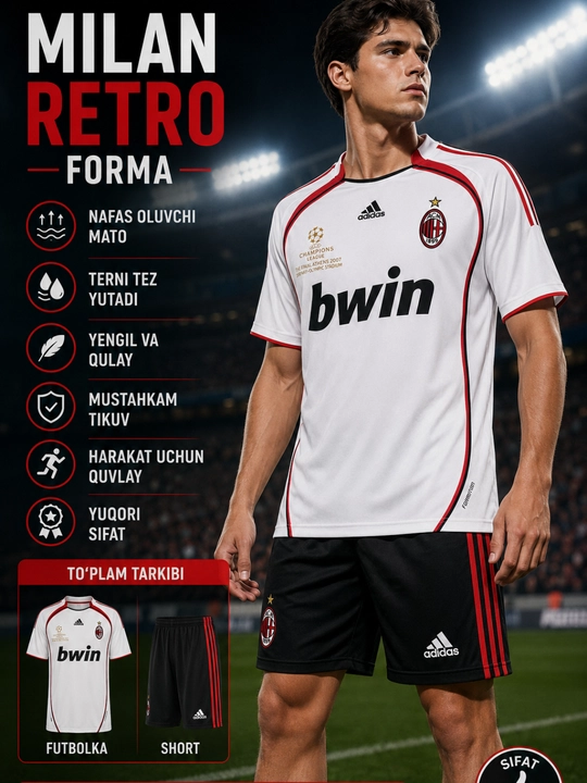 Milan Retro Futbol Formasi - 