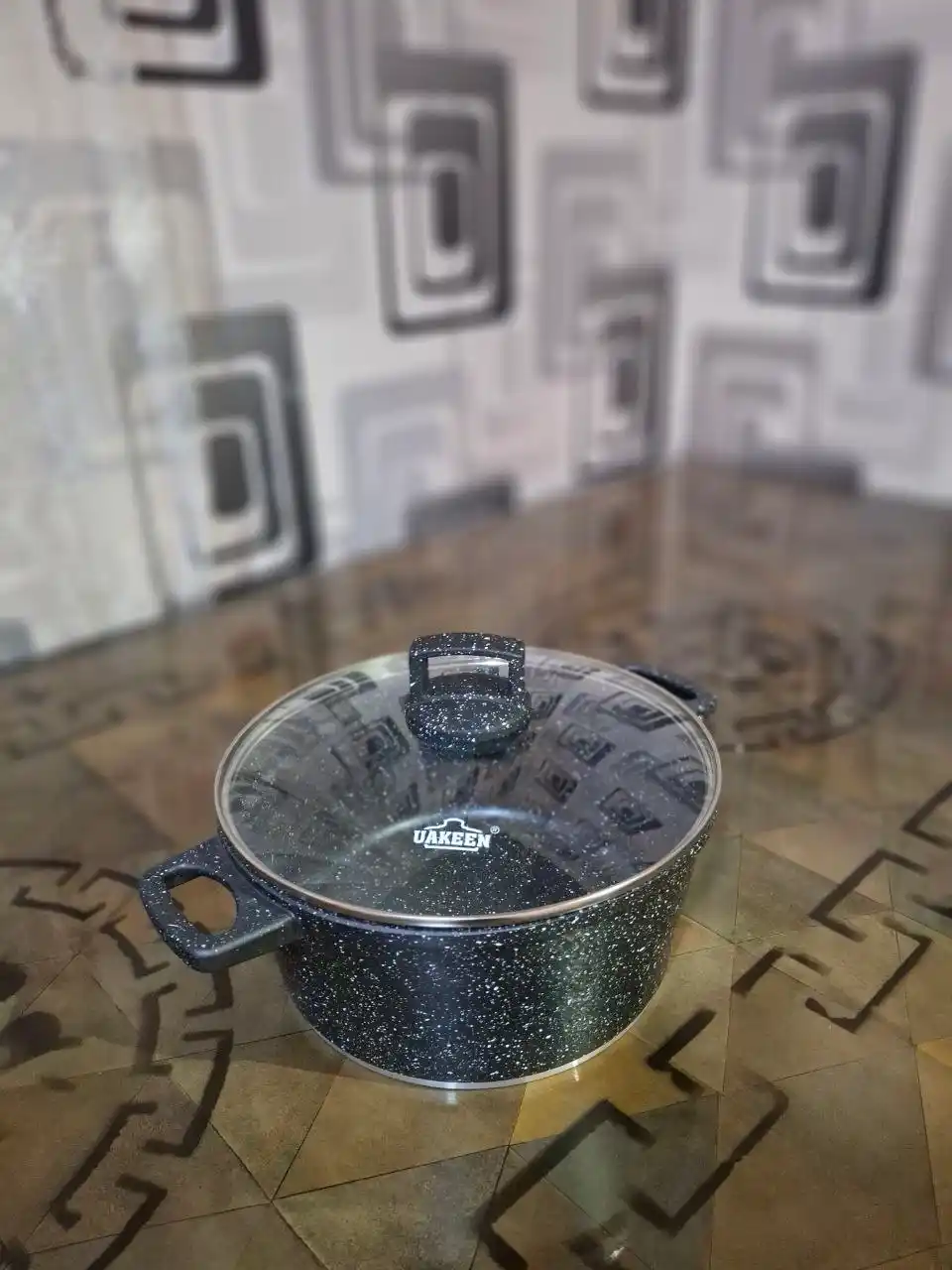 Казан UAKEEN, кастрюля, стеклянная крышка, гранитное антипригарное покрытие, 4,5/5,4/6,5 л