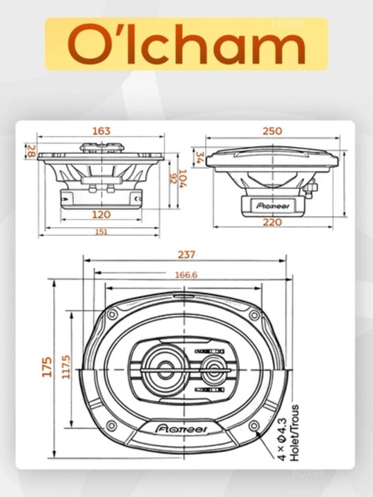 Pioneer champion V3 Kalonka 550 wat 2 ta dona juda baquvat va bahaybat Usilitel kerak emas