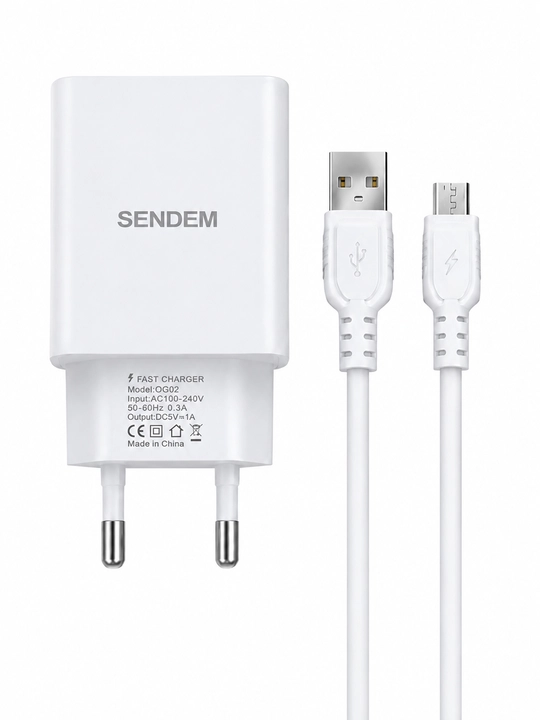 Sendemdan  zaryadlovchi adapter va micro USB kabel