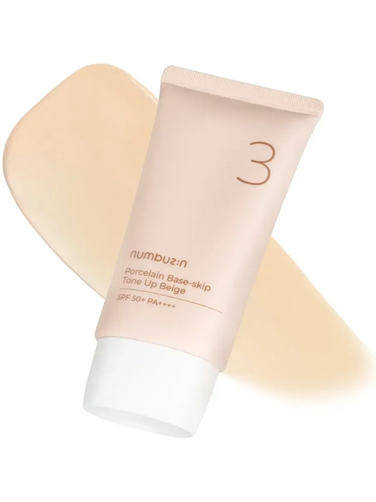 Numbuzin Солнцезащитный крем No.3 Porcelain Base-Skip Tone Up Beige