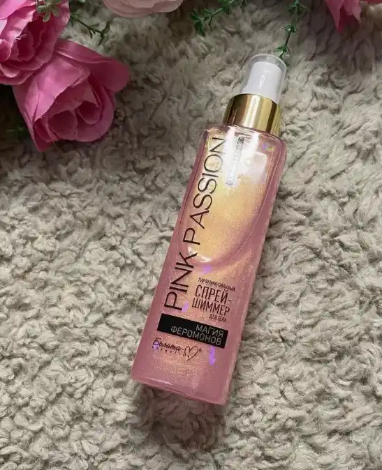 Tana uchun xushbo‘y "Pink Passion" sprey-shimmeri, 150 ml, feromonlar sehri