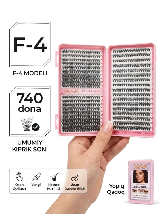 MAK DIY klasterli ulama kipriklar, tutamli kipriklar, individual kipriklar, 3D