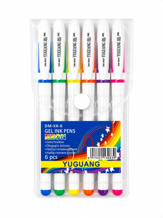 Gel ruchkalar to‘plami 6 dona, 0.5 mm, rangli - 