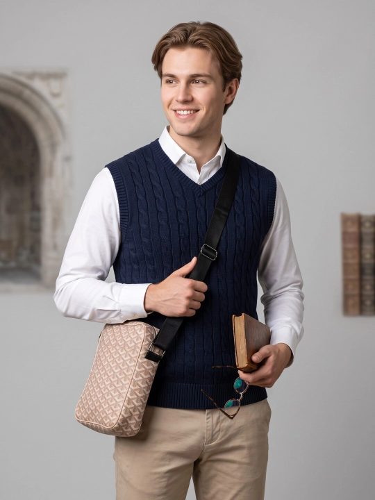Мужская сумка через плечо, в стиле Goyard