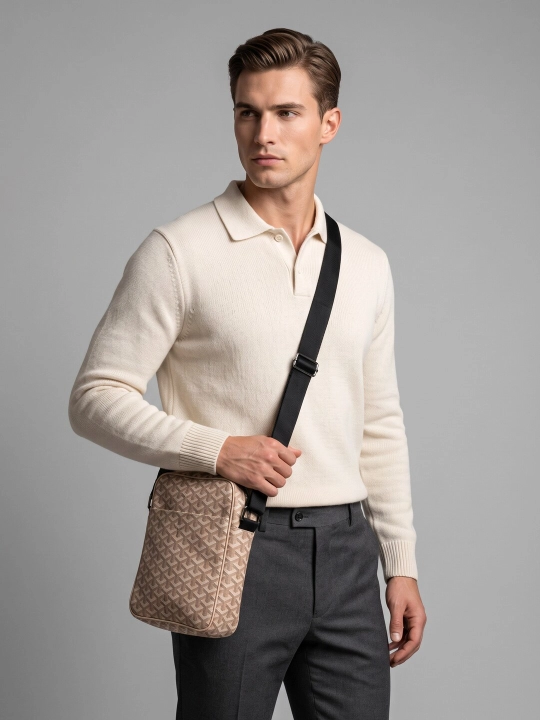 Мужская сумка через плечо, в стиле Goyard